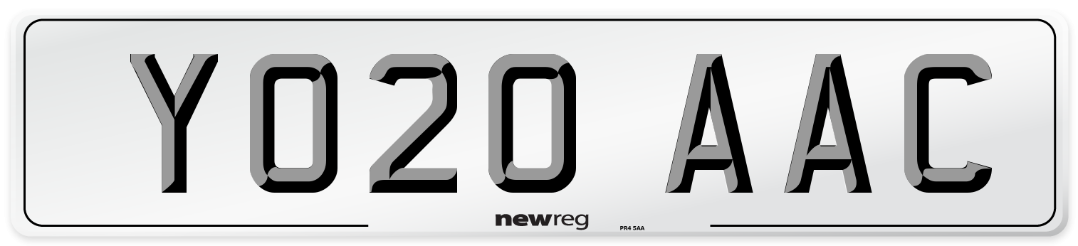 YO20 AAC Number Plate from New Reg